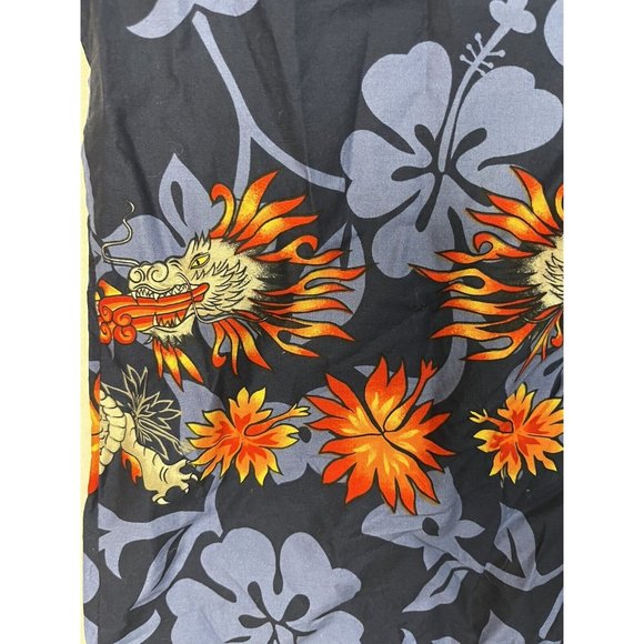 Hilo Hattie Dragons Hawaiian Shirt Mens Large Serpents Flowers Tropical - Picture 6 of 9